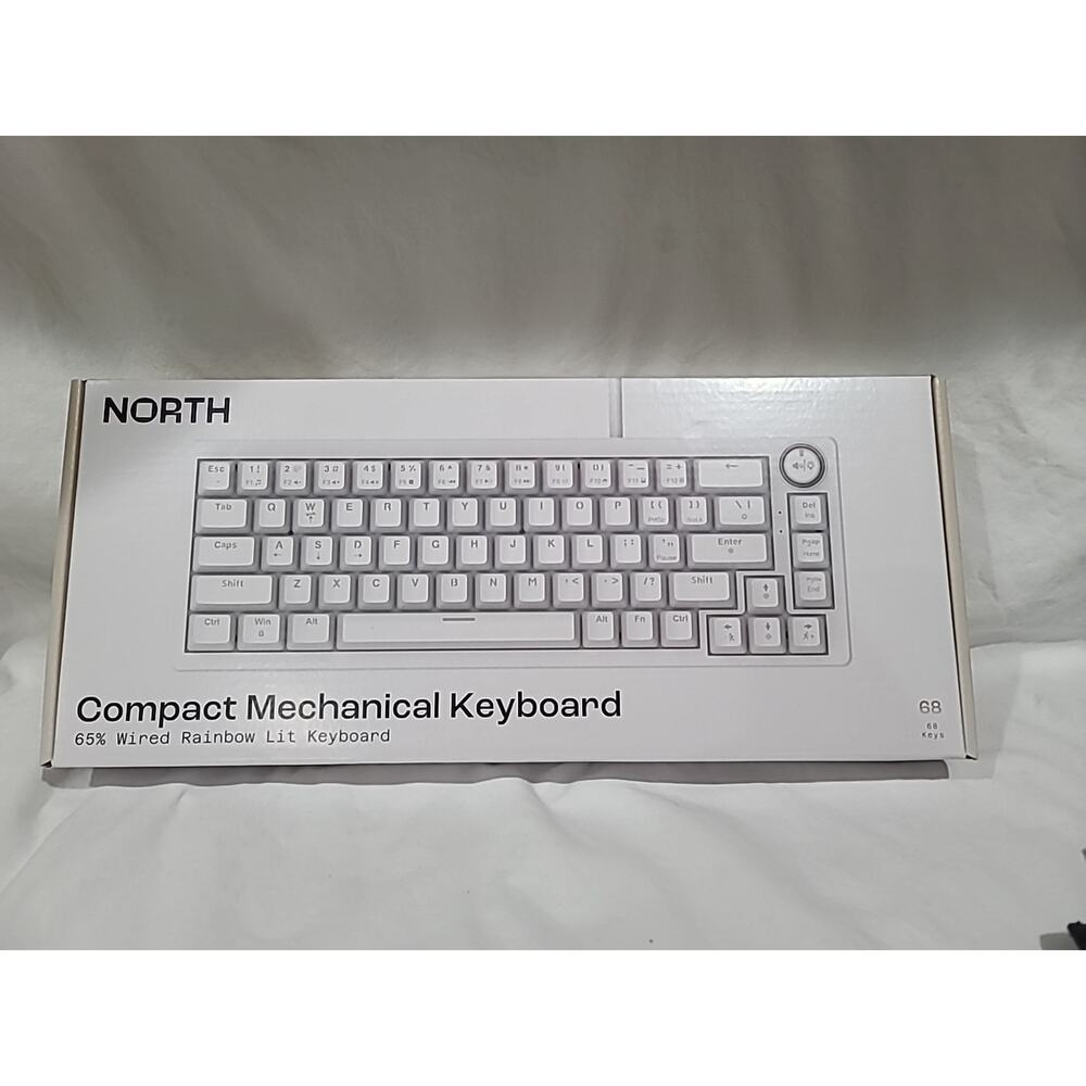 North Compact Mechanical Keyboard Rainbow Lit LED 68 Keys